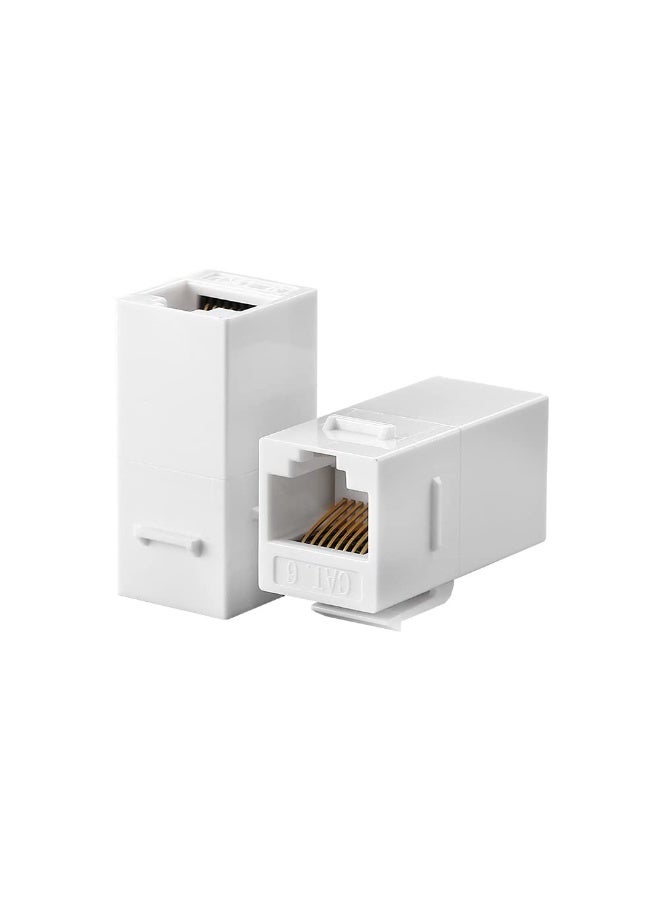 Peachjoy RJ45 CAT6 Keystone Coupler, 20 Pack Female to Female Plug-In Coupler, UTP CAT6 Keystone In-Line Coupler, White - Image 3